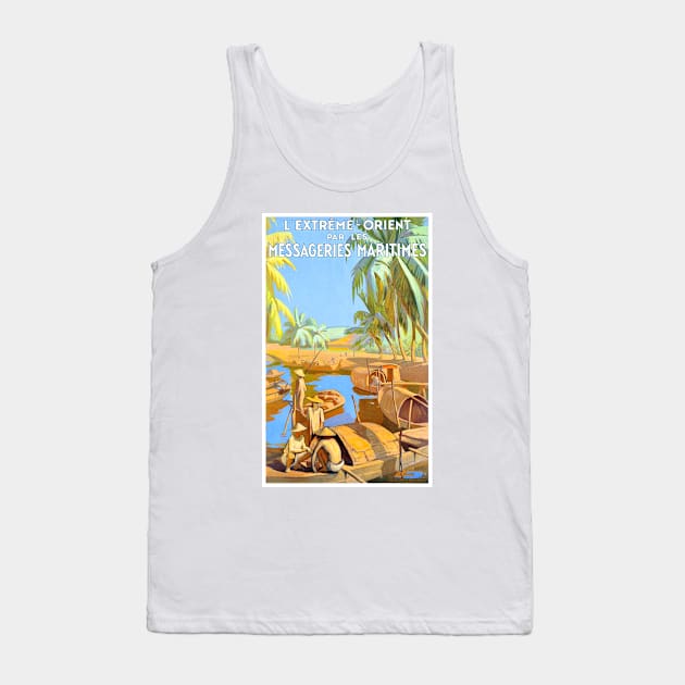 Vintage Travel Poster France LExtreme Orient Tank Top by vintagetreasure